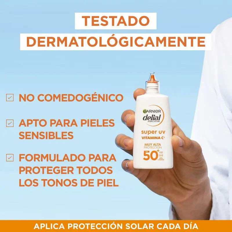 Garnier Ambre Solaire Super Uv Garnier Delial Super Uv Vitamina C Fps50+ Creme Fluido Diário Anti,Manchas