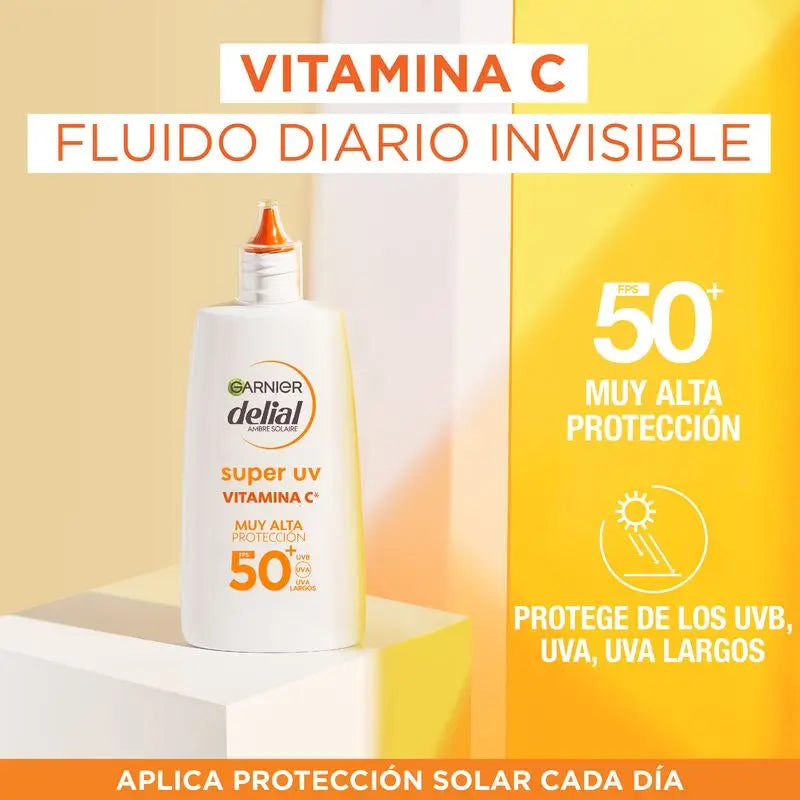 Garnier Ambre Solaire Super Uv Garnier Delial Super Uv Vitamina C Fps50+ Creme Fluido Diário Anti,Manchas