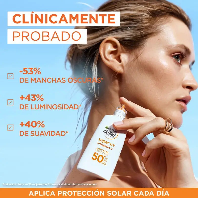 Garnier Ambre Solaire Super Uv Garnier Delial Super Uv Vitamina C Fps50+ Creme Fluido Diário Anti,Manchas