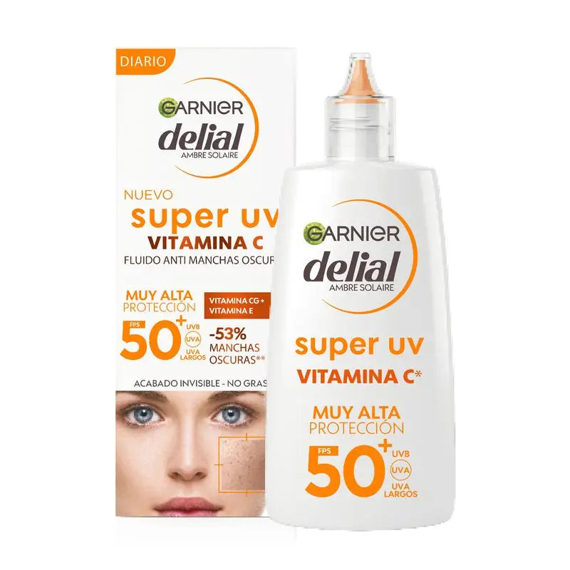 Garnier Ambre Solaire Super Uv Garnier Delial Super Uv Vitamina C Fps50+ Creme Fluido Diário Anti,Manchas