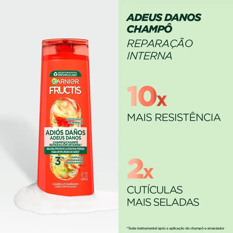 Garnier Fructis Champô Sem Danos com Óleo de Marula Para Cabelos Danificados 300Ml