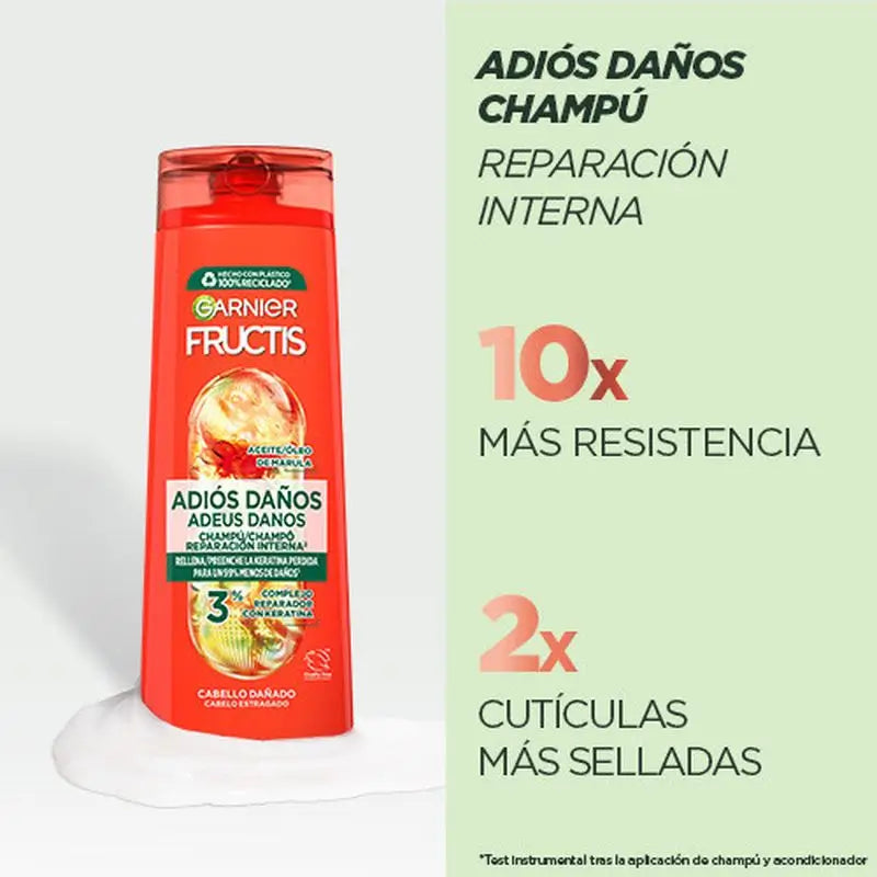 Garnier Fructis Garnier Fructis Champô Adeus aos Danos Com Óleo de Marula Para Cabelos Danificados 380Ml