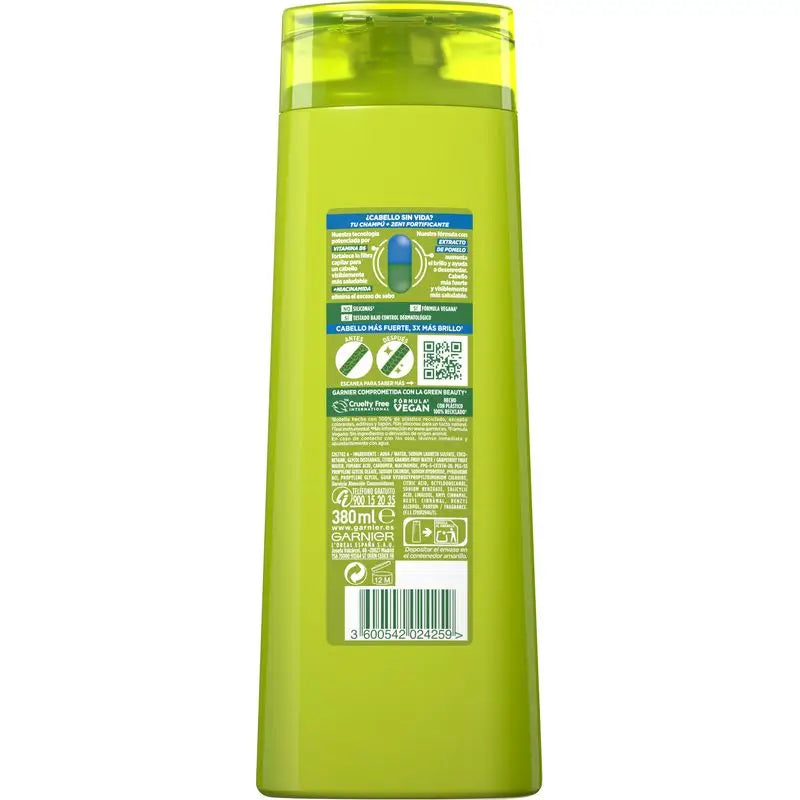 Garnier Fructis Champô 2 em 1 Força e Brilho para Cabelos Normais , 380 Ml