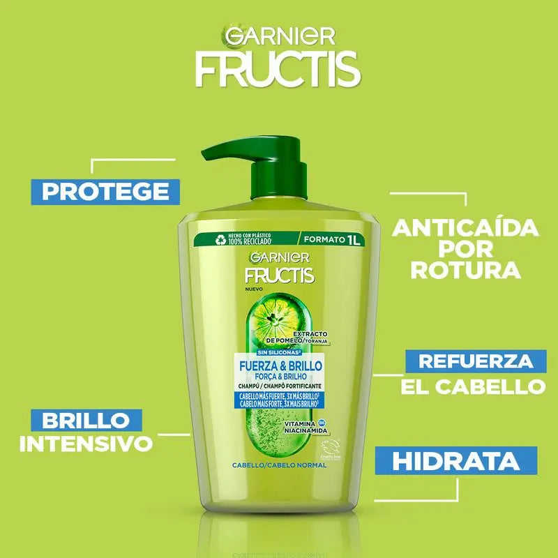 Garnier Fructis Champô Força e Brilho para Cabelos Normais , 380 Ml