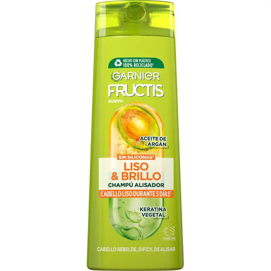 Garnier Fructis Champô Garnier Fructis Liso e Brilho Cabelos Lisos, Teimosos ou Difíceis de Alisar 380 Ml