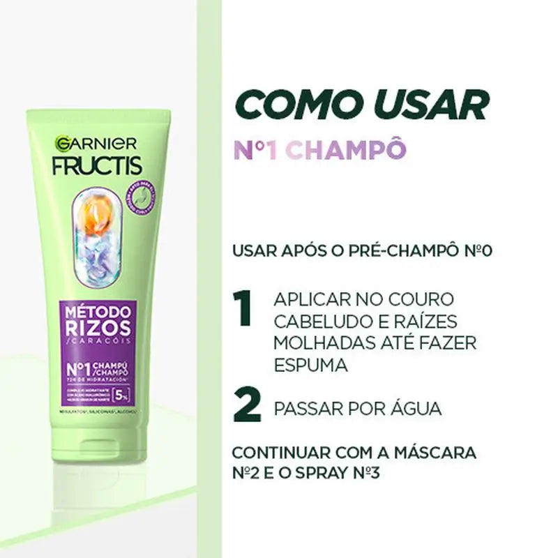 Garnier Fructis Caracóis Hidratados Garnier Fructis Caracóis Método #1 Champô Para Caracóis Hidratados 72H 200Ml