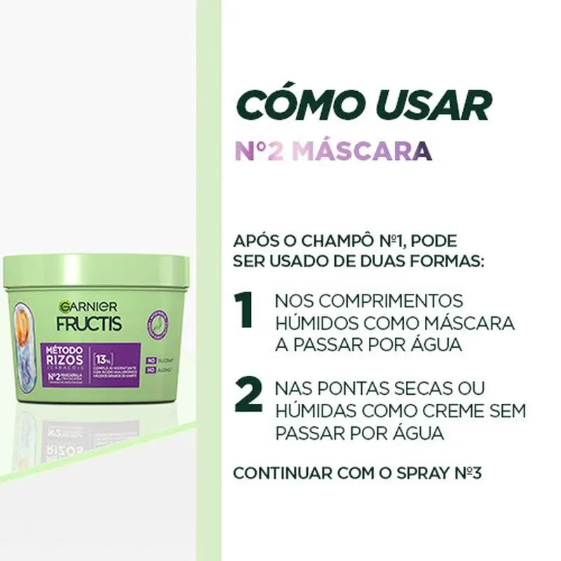 Garnier Fructis Hydra Cachos Garnier Fructis Cachos Método Cachos Máscara #2 Para Cachos Hidratados Durante 1 Semana 370Ml