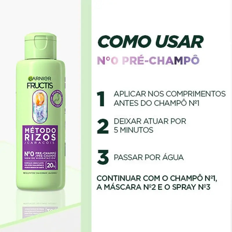 Garnier Fructis Hydra Caracóis Garnier Fructis Caracóis Método Pré, Champô Nº0 Para Caracóis Hidratados Para 100H 200Ml