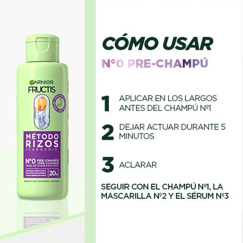 Garnier Fructis Hydra Caracóis Garnier Fructis Caracóis Método Pré, Champô Nº0 Para Caracóis Hidratados Para 100H 200Ml