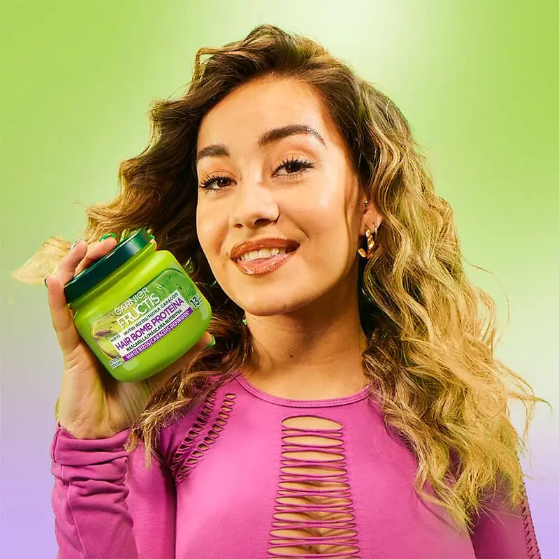 Garnier Fructis Garnier Fructis Nutri Curls Hair Bomb Máscara Nutritiva Proteica com Óleo de Pistácio 320 Ml.