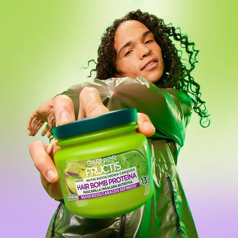 Garnier Fructis Garnier Fructis Nutri Curls Hair Bomb Máscara Nutritiva Proteica com Óleo de Pistácio 320 Ml.