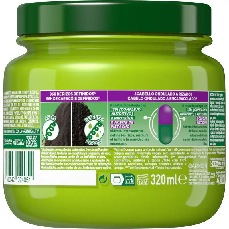 Garnier Fructis Garnier Fructis Nutri Curls Hair Bomb Máscara Nutritiva Proteica com Óleo de Pistácio 320 Ml.