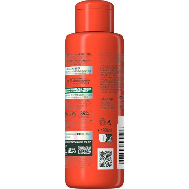 Garnier Fructis Damage Keratin Filler tratamento intensivo com óleo de marula para cabelos danificados, 200ml.