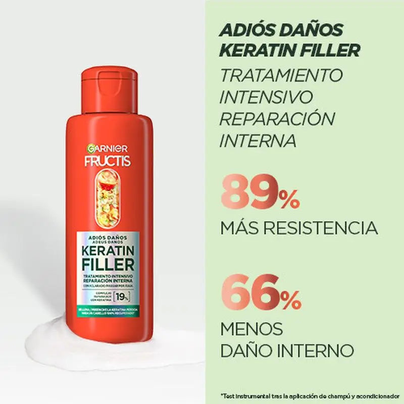 Garnier Fructis Damage Keratin Filler tratamento intensivo com óleo de marula para cabelos danificados, 200ml.