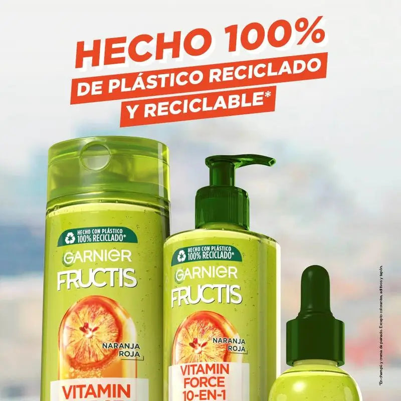 Garnier Fructis Vitamin Force Champô com Laranja Vermelha, Vitamina C e Biotina para cabelos com tendência a cair, 380 ml