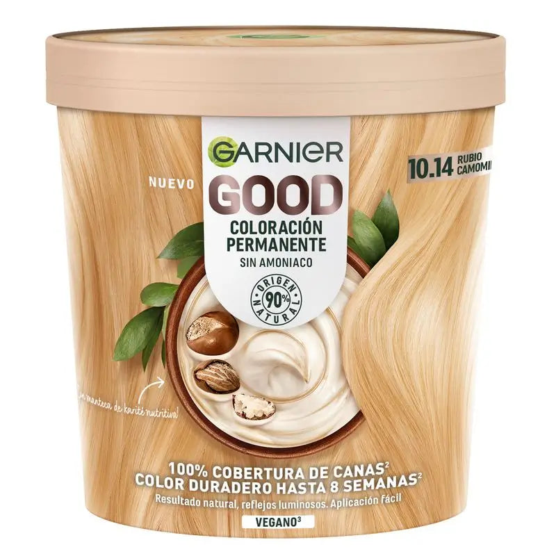 Garnier Garnier Garnier Garnier Good Coloração Permanente Sem Amoníaco, 90% Origem Natural Tonalidade 10.14 Louro Camomila.