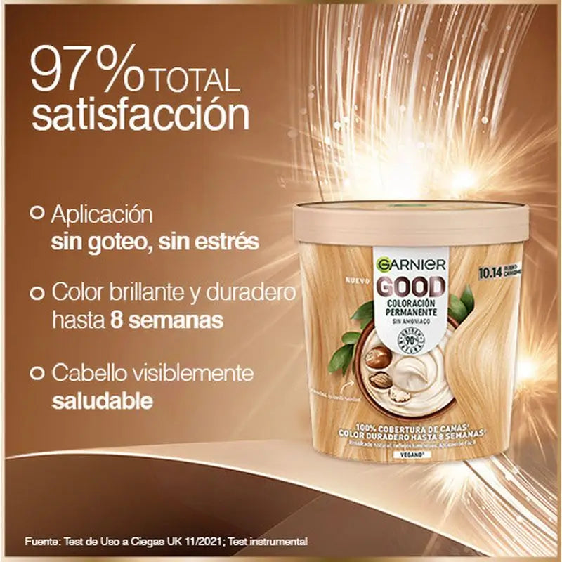 Garnier Garnier Garnier Garnier Good Coloração Permanente Sem Amoníaco, 90% Origem Natural Tonalidade 10.14 Louro Camomila.