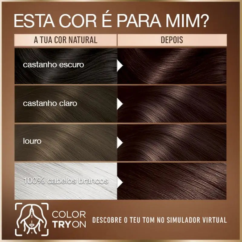 Garnier Garnier Garnier Garnier Good Coloração Permanente Sem Amoníaco, 90% Origem Natural Tonalidade 3.12 Castanho Arando.