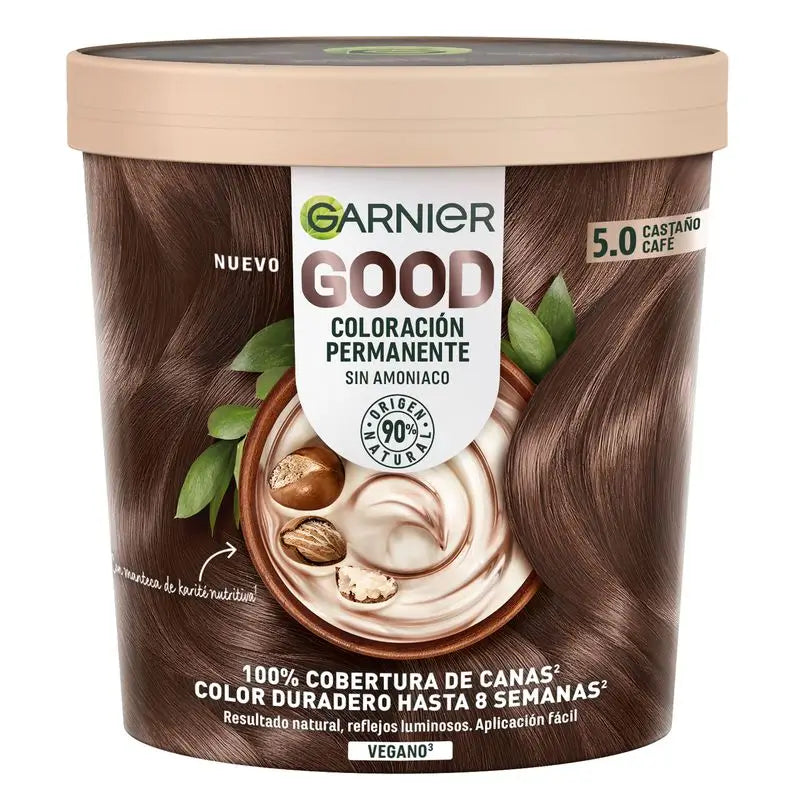 Garnier Garnier Garnier Garnier Good Coloração Permanente Sem Amoníaco, 90% Origem Natural Tonalidade 5.0 Castanho Castanho.