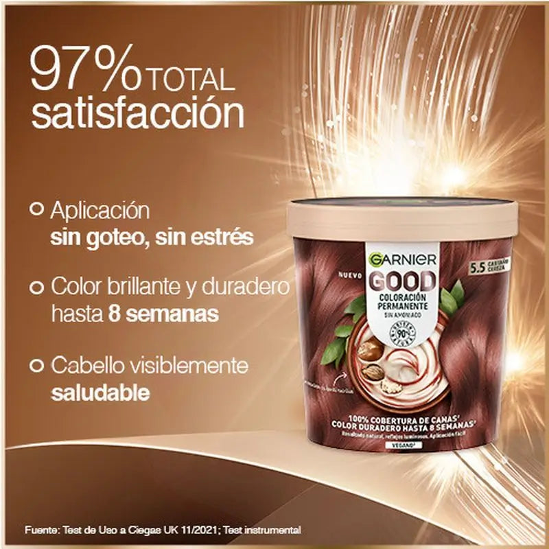 Garnier Garnier Garnier Garnier Good Coloração Permanente Sem Amoníaco, 90% Origem Natural Tonalidade 5.5 Castanho Cereja