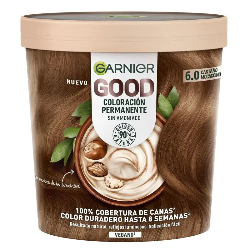 Garnier Garnier Garnier Garnier Garnier Good Coloração Permanente Sem Amoníaco, 90% Origem Natural Tonalidade 6.0 Auburn Mocaccino.