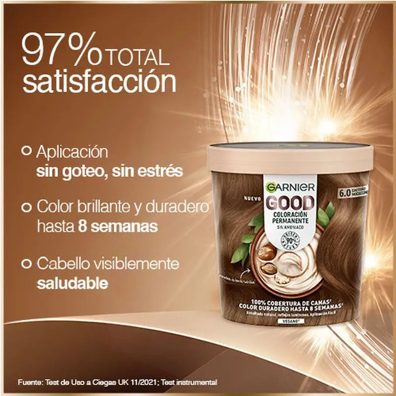 Garnier Garnier Garnier Garnier Garnier Good Coloração Permanente Sem Amoníaco, 90% Origem Natural Tonalidade 6.0 Auburn Mocaccino.