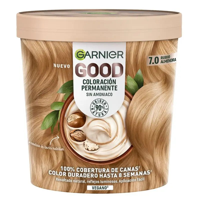 Garnier Garnier Garnier Garnier Good Coloração Permanente Sem Amoníaco, 90% Origem Natural Tonalidade 7.0 Louro Amêndoa.