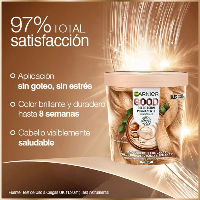 Garnier Good Colour Garnier Good Coloração Permanente Sem Amoníaco, 90% Origem Natural Tonalidade 8.13 Bege Amanhecer