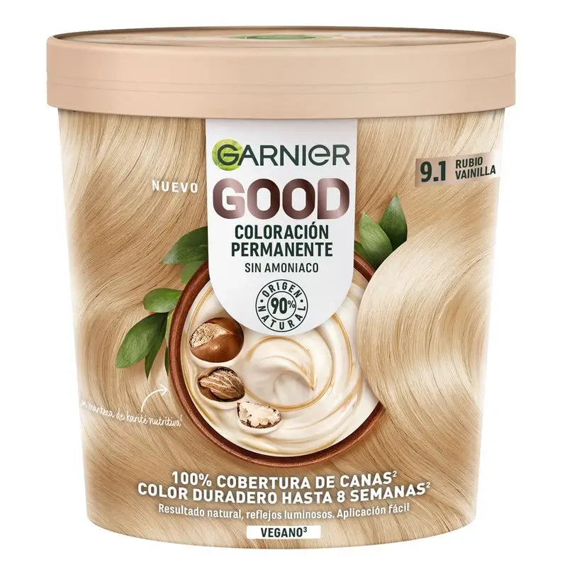 Garnier Garnier Garnier Garnier Good Coloração Permanente Sem Amoníaco, 90% Origem Natural Tonalidade 9.1 Louro Baunilha.