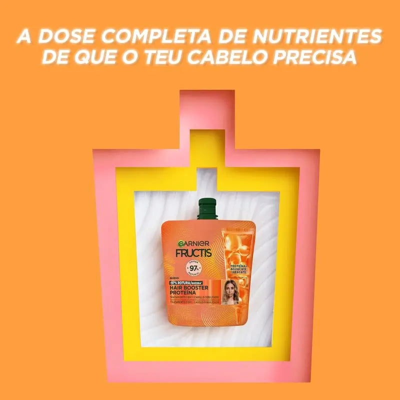 Garnier Fructis Hairfood Garnier Hair Booster Protein 3,1,1 Tratamento para 97% menos quebra de cabelo*.