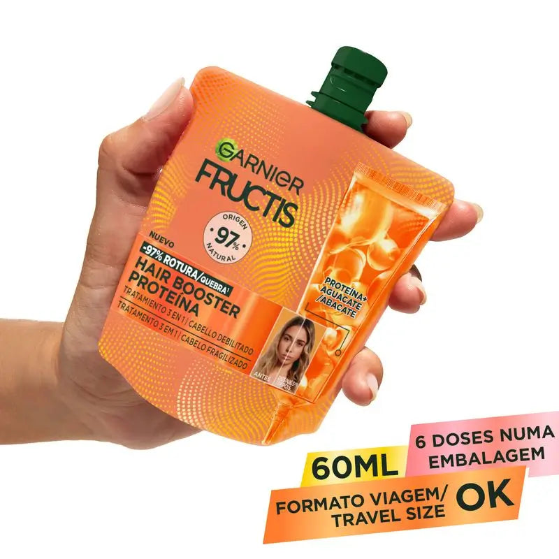 Garnier Fructis Hairfood Garnier Hair Booster Protein 3,1,1 Tratamento para 97% menos quebra de cabelo*.