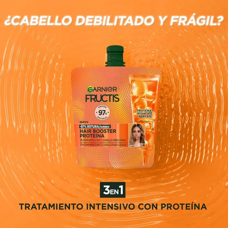 Garnier Fructis Hairfood Garnier Hair Booster Protein 3,1,1 Tratamento para 97% menos quebra de cabelo*.