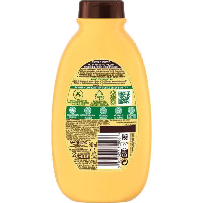 Garnier Original Remedies Champô Óleo de Abacate e Manteiga de Karité para Cabelos Encrespados e Irritados , 300 ml