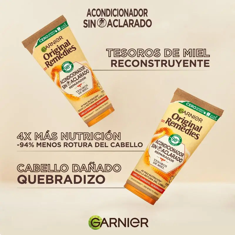 Garnier Original Remedies Condicionador Leave-In Tesouros de Mel para cabelos danificados e quebradiços , 200 ml