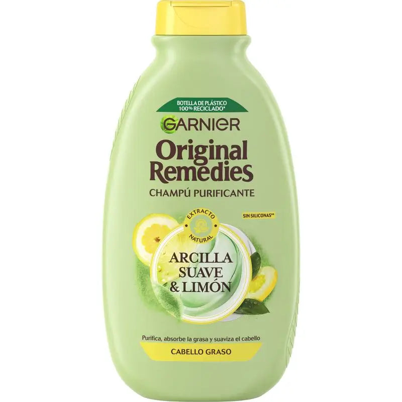 Garnier Remédios Originais Garnier Remédios Originais Champô Suave Argila & Limão Para Cabelos Oleosos, 300 Ml