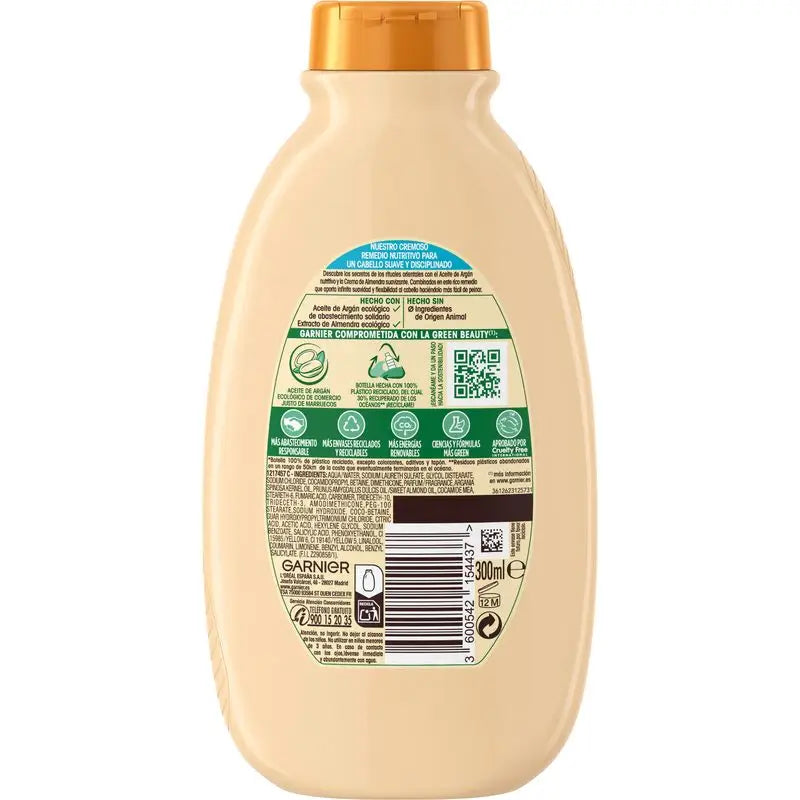 Garnier Original Remedies Argan Elixir Champô Nutritivo Cremoso Sem Silicone para Cabelos Muito Secos e Brilhantes, 300 ml