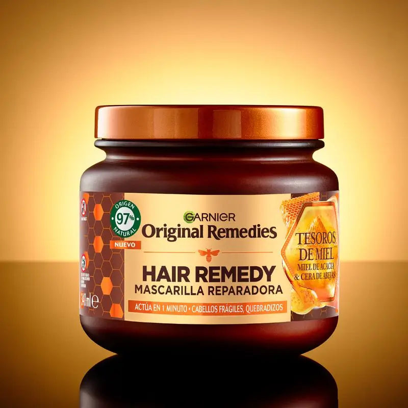 Garnier Original Remedies Hair Remedy Máscara Reparadora para Cabelos Frágeis e Quebradiços , 340 ml