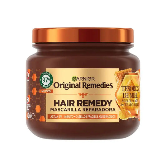 Garnier Original Remedies Hair Remedy Máscara Reparadora para Cabelos Frágeis e Quebradiços , 340 ml