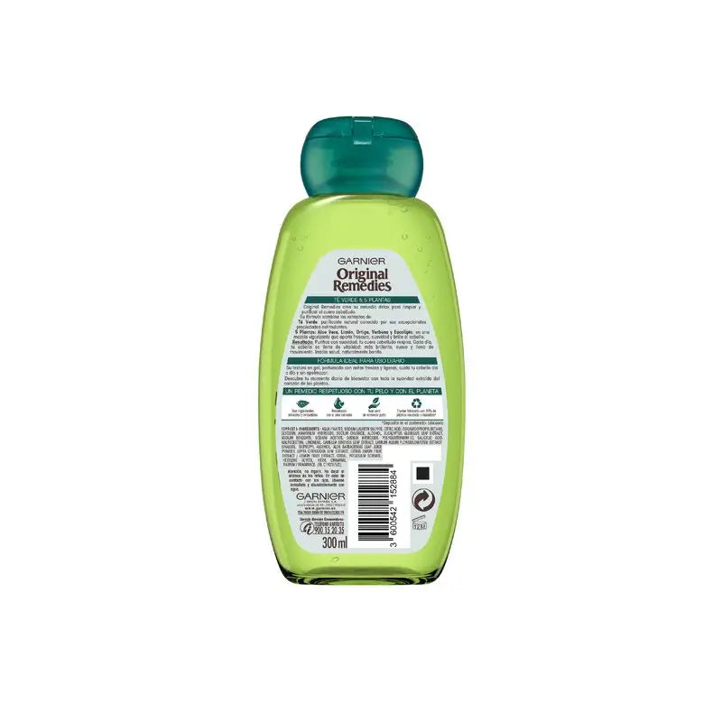 Garnier Remédios Originais Garnier Remédios Originais Chá Verde & 5 Plantas Champô Cabelos Normais , 300 Ml