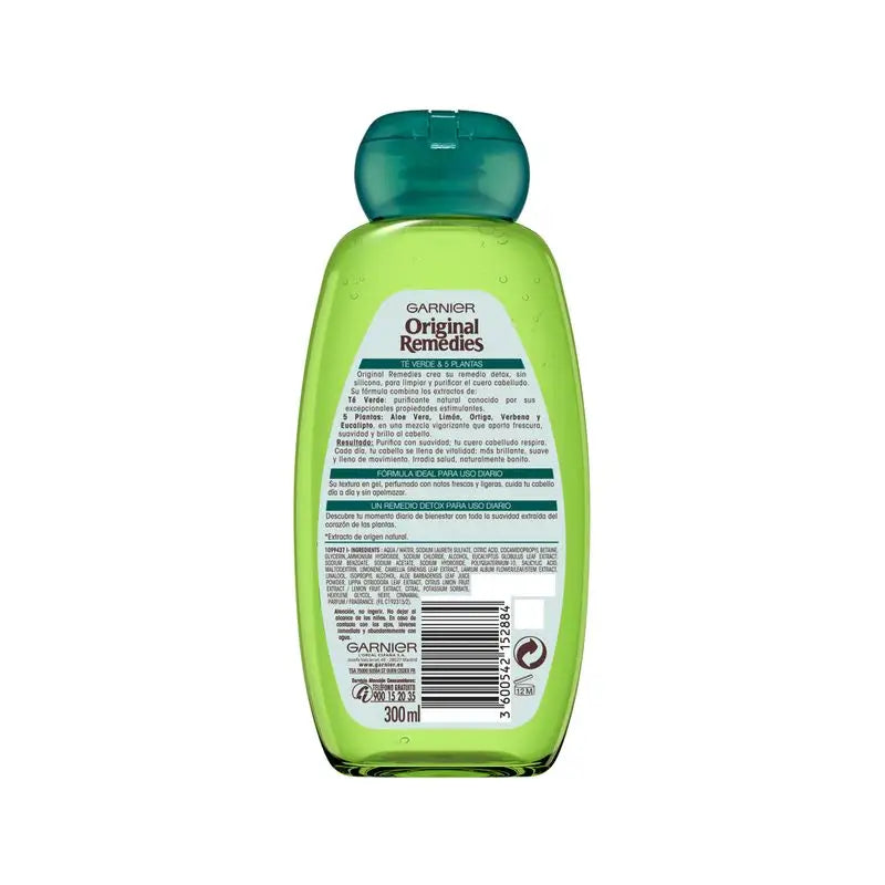 Garnier Remédios Originais Garnier Remédios Originais Chá Verde & 5 Plantas Champô Cabelos Normais , 300 Ml