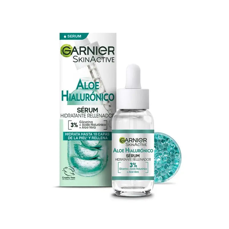 Garnier Skin Active Garnier Aloe Hyaluronic Sérum Hidratante Repositor com 3% de Glicerina + Ácido Hialurónico + Aloé Vera.