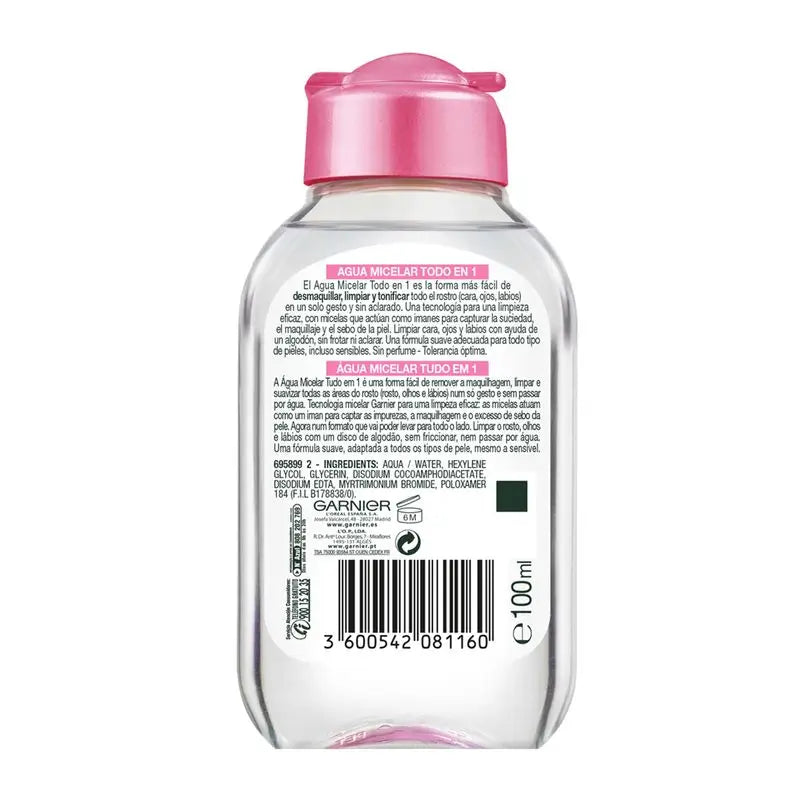 Garnier Skin Active Garnier Skin Active Classic Água Micelar Formato de Viagem Para Pele Normal Tudo Em Um , 100 Ml