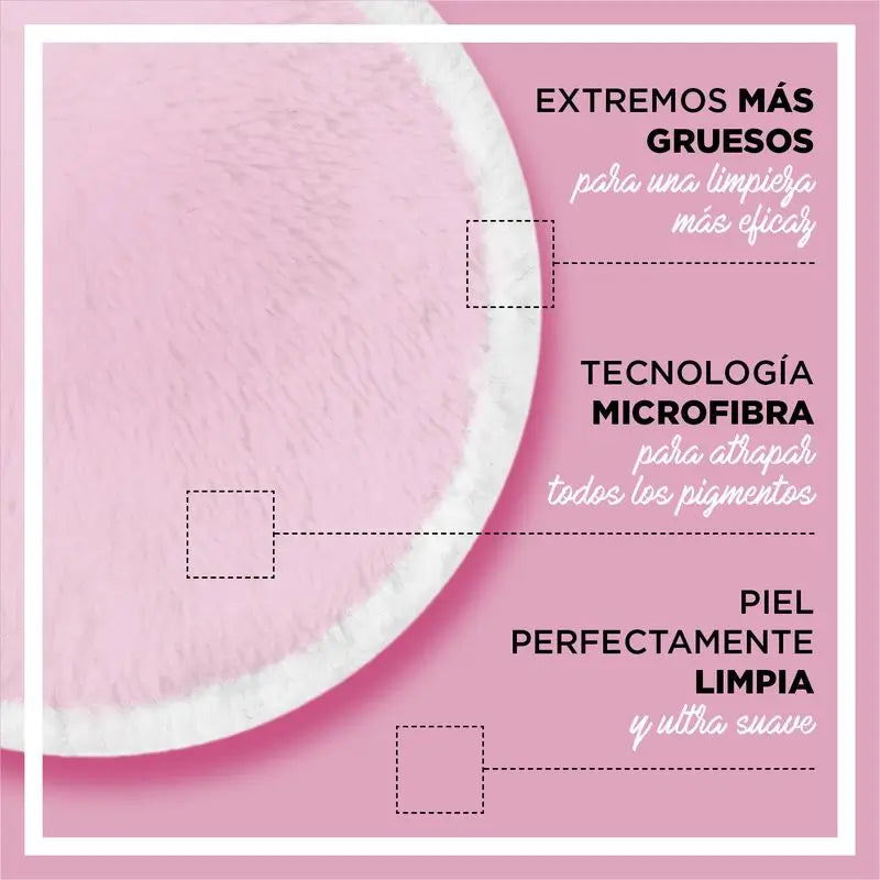 Discos desmaquilhantes de microfibra reutilizáveis Garnier Skin Active. Laváveis até 1000 vezes, adequados para todos os tipos de pele.