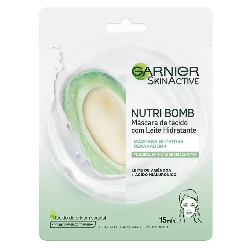 Garnier Skin Active Nutri Bomb Milky Mask Máscara Reparadora Tissu para peles secas e tensas