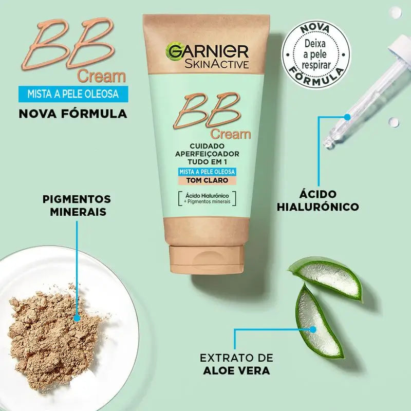 Garnier Skinactive Creme BB matificante para peles mistas a oleosas de tons claros a médios com SPF 25. 50 ml