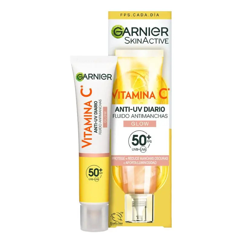 Garnier Garnier Brilhante Completo Garnier Vitamina C Fluido Anti-Manchas Anti-UV Efeito Brilho Diário Fps50+, 40 Ml