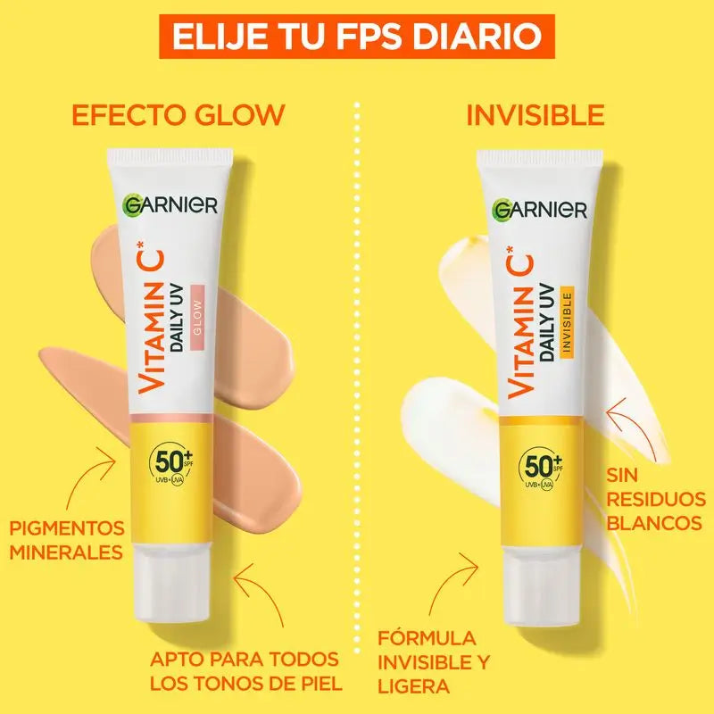 Garnier Garnier Brilhante Completo Garnier Vitamina C Fluido Anti-Manchas Anti-UV Efeito Brilho Diário Fps50+, 40 Ml