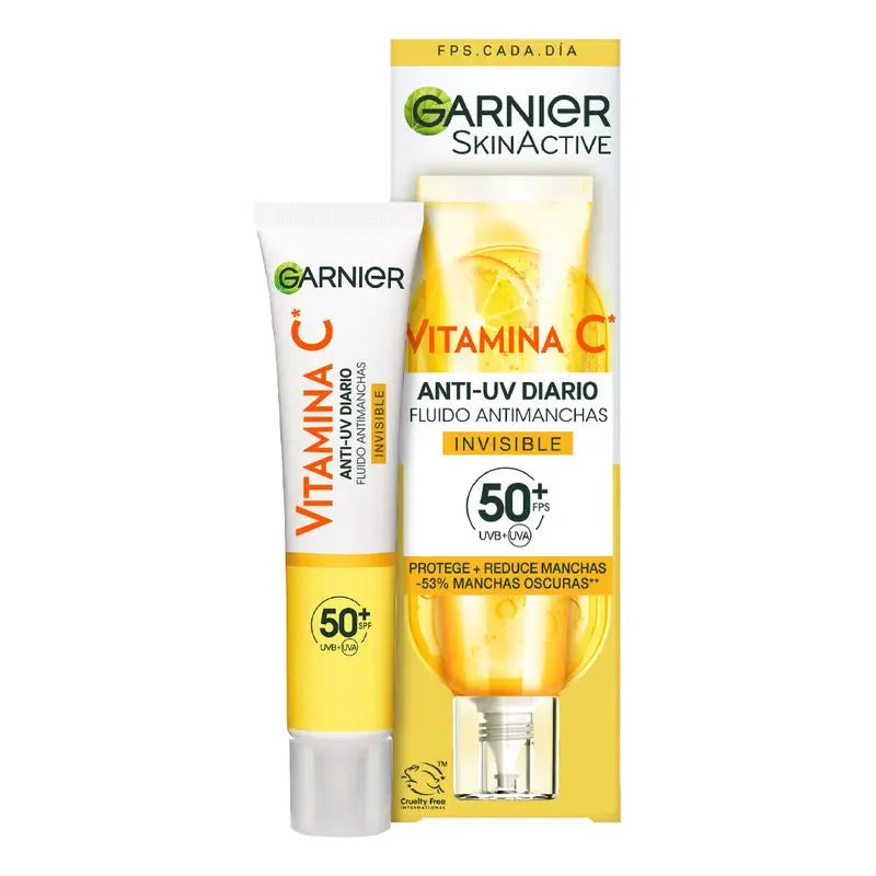 Garnier Garnier Brilhante Completo Garnier Vitamina C Fluido Anti-Manchas Anti-UV Diário Invisível Fps50+, 40 Ml