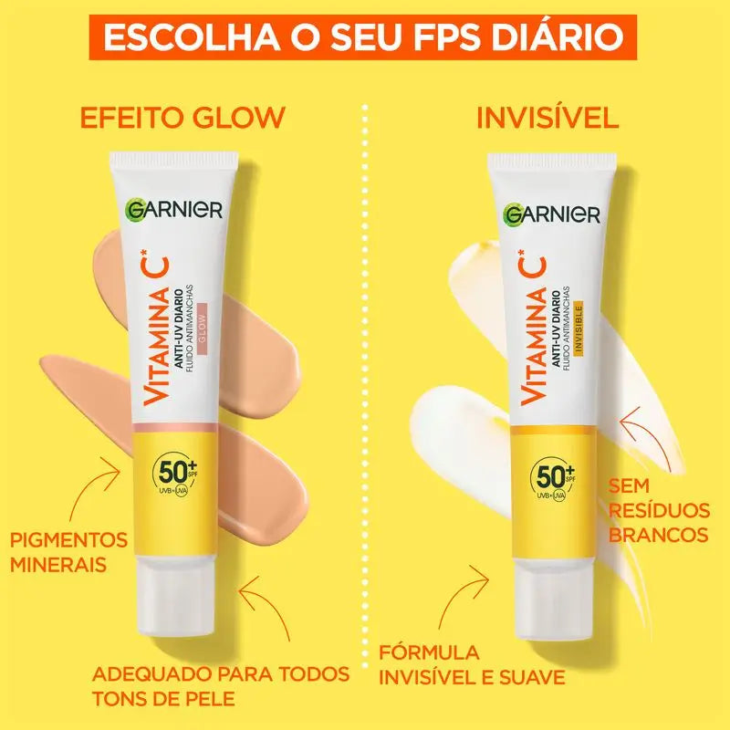 Garnier Garnier Brilhante Completo Garnier Vitamina C Fluido Anti-Manchas Anti-UV Diário Invisível Fps50+, 40 Ml