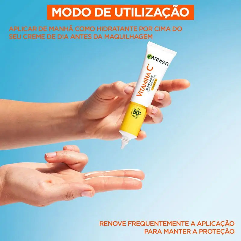 Garnier Garnier Brilhante Completo Garnier Vitamina C Fluido Anti-Manchas Anti-UV Diário Invisível Fps50+, 40 Ml